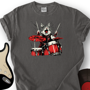 Cat Playing Drums T-Shirt