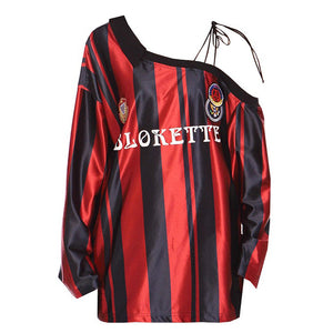 Blokette Striped Off-Shoulder Jersey