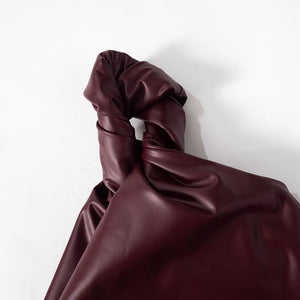 Faux Leather One Shoulder Top