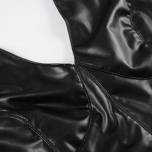 Goth Faux Leather Crop Top