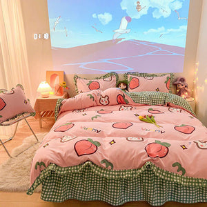 Kawaii Peach Bedding Set π
