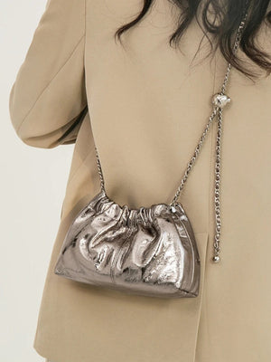 Metallic Ruched Bag
