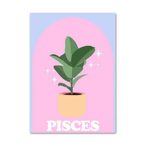 Pastel Zodiac Signs Canvas Poster