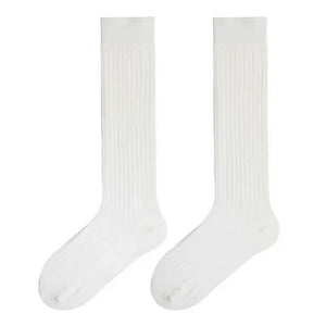Basic Ribbed Knee High Socks
