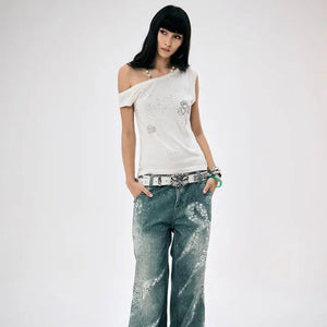 Y2K One Shoulder Top