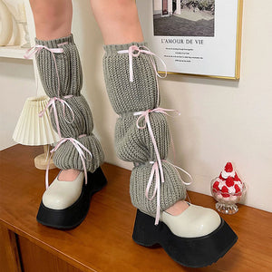 Balletcore Bows Leg Warmers