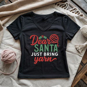 Santa Bring Yarn Lady V-neck