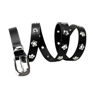 Indie Flower Thin Leather Belt