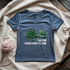 I'm Fine. Everything is Fine Lady V-neck
