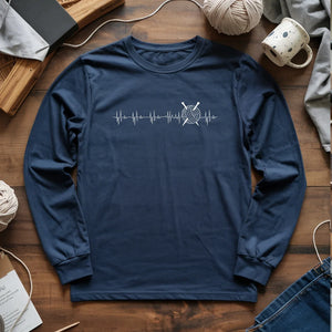 Knit heartbeat Long Sleeve T-shirt