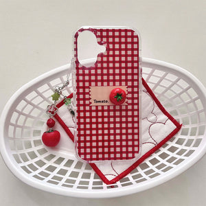 Tomato Checkered iPhone Case