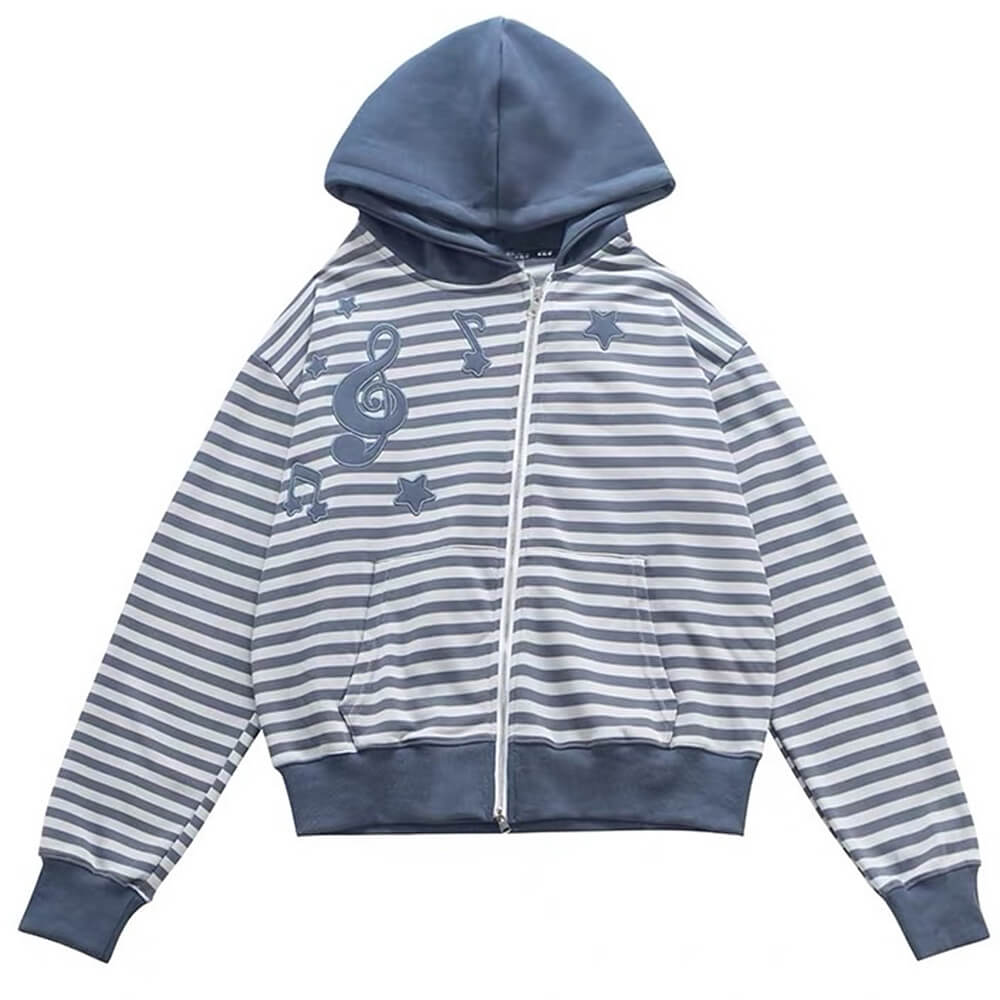 2010’s Striped Zip Up Hoodie