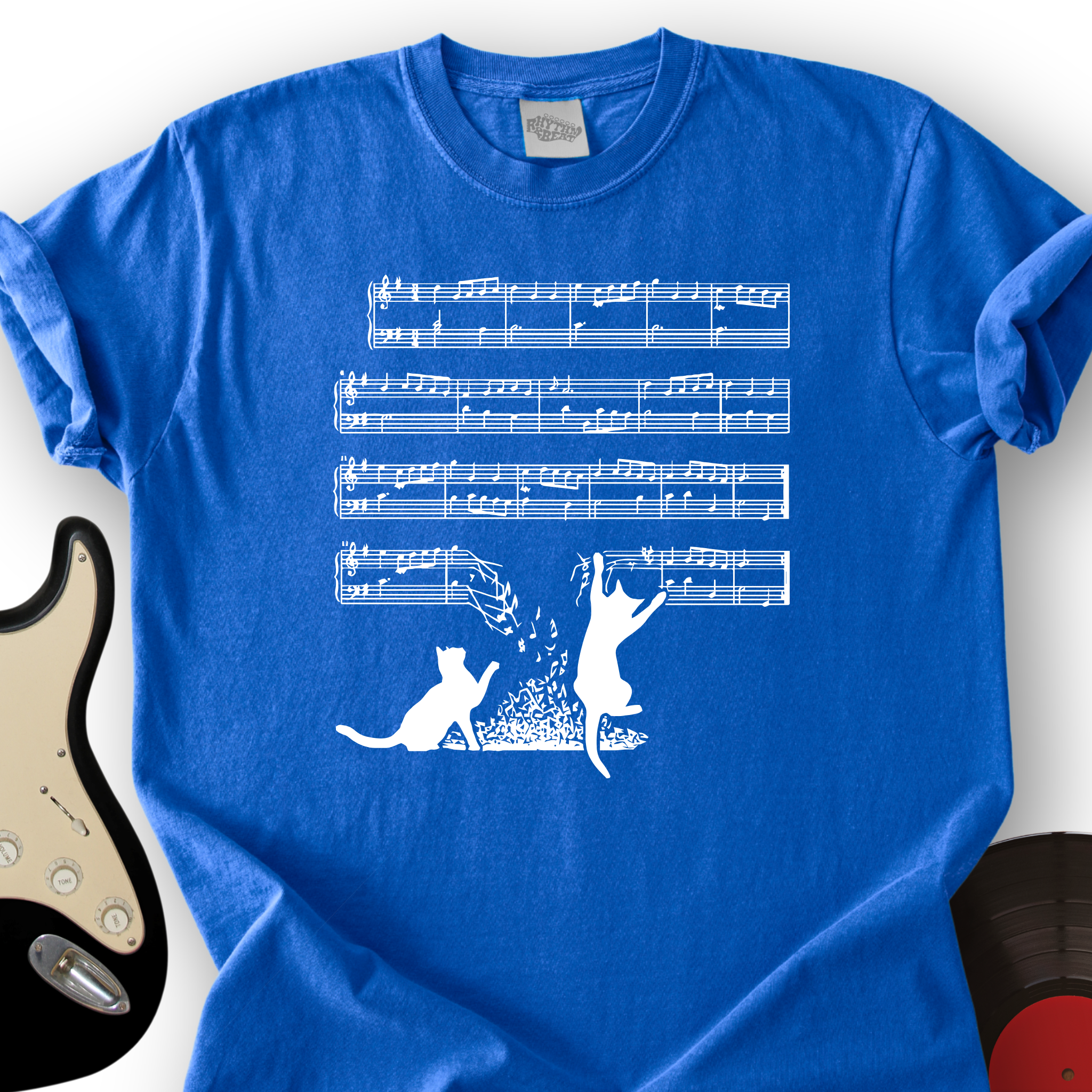 Cat Music Sheet T-Shirt