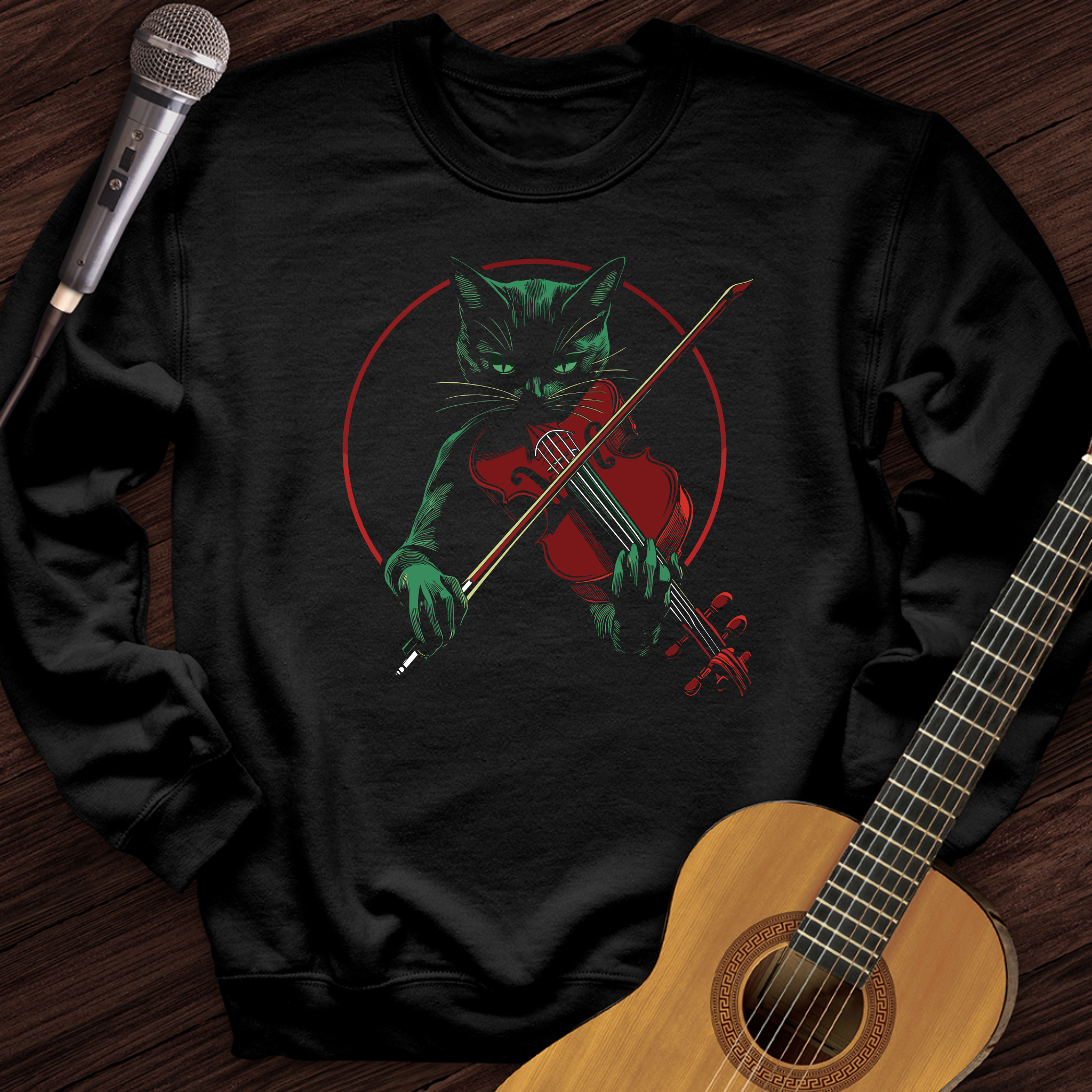 Black Cat Violin Crewneck
