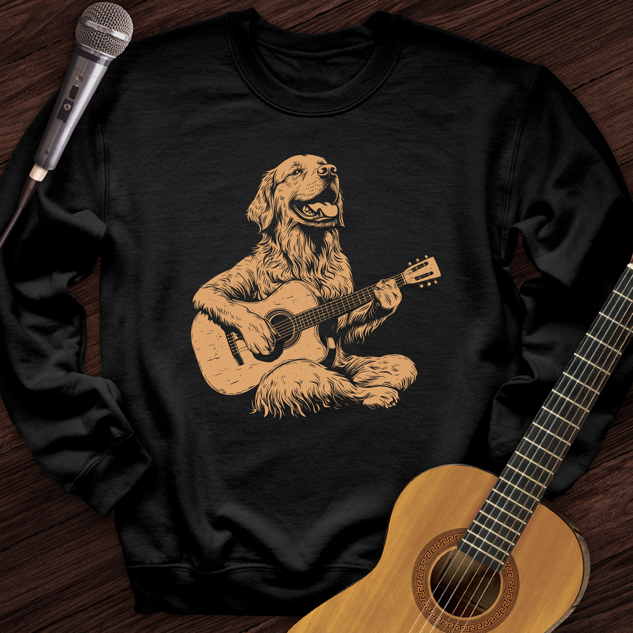 Golden Retriever Guitar Crewneck