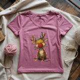 Knitmas Reindeer Lady V-neck