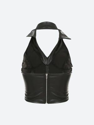 Baddie Faux Leather Crop Top