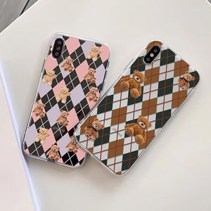Bear Argyle Pattern iPhone Case