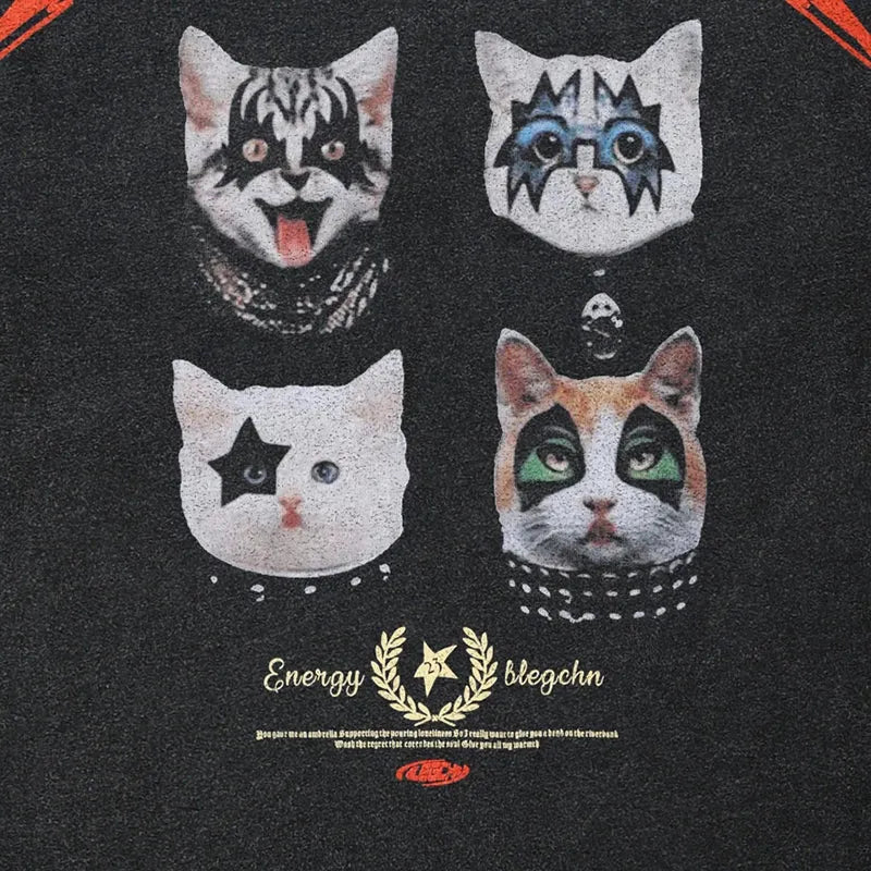 Black Energy Cat Band Tee