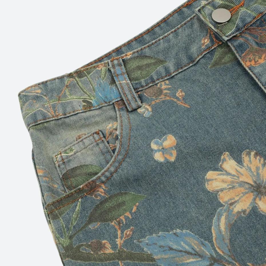 Floral Wide Leg Jeans