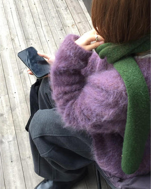 Grape Fuzzy Cardigan