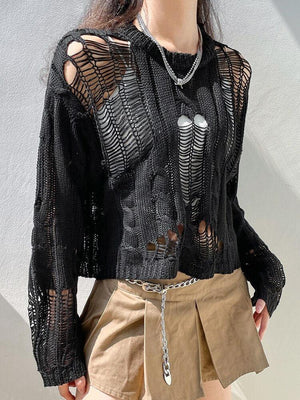 Grunge Distressed Knit Sweater