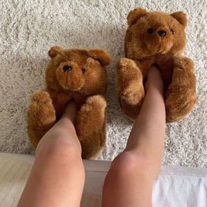 Hugging Teddy Bear Slippers