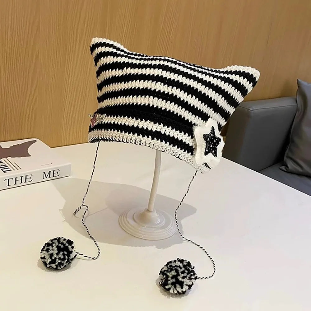 Kawaii Knitted Cat Ear Beanie