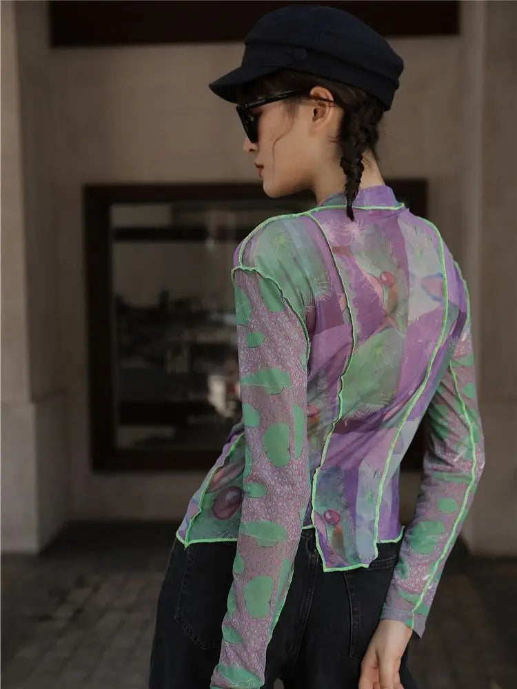 Patchwork Asymmetric Mesh Top