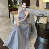 Ruched Halter Midi Dress