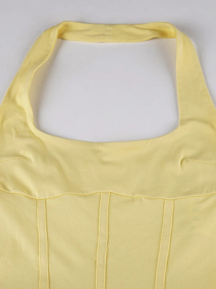 Ruffled Halter Mini Dress