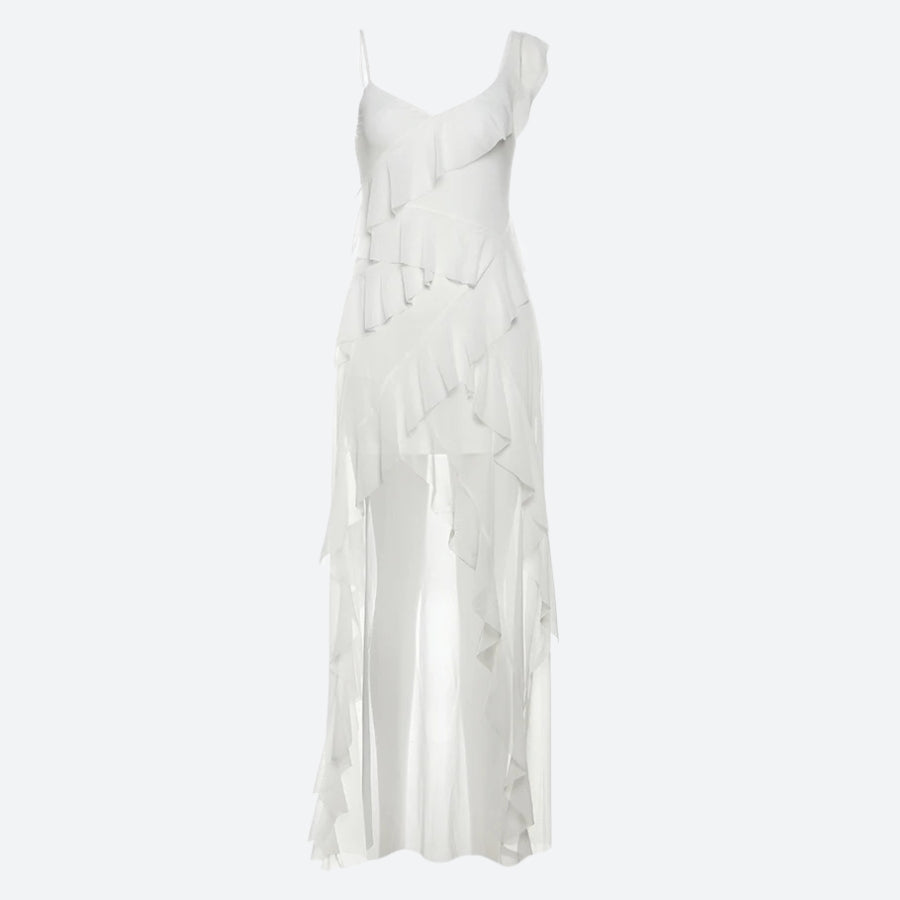 Ruffled Mullet Mini Dress