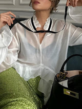 Ruffled Sheer Blouse