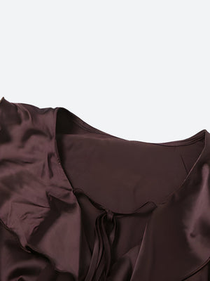 Satin Ruffled Mini Dress