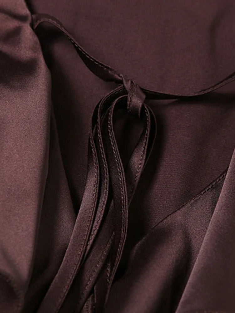 Satin Ruffled Mini Dress