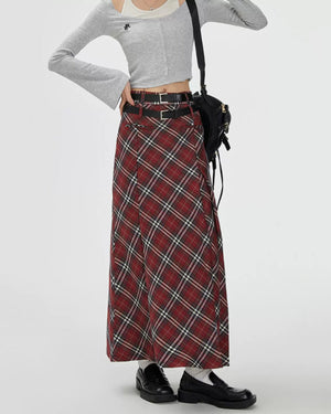 London Bridge Plaid Maxi Skirt