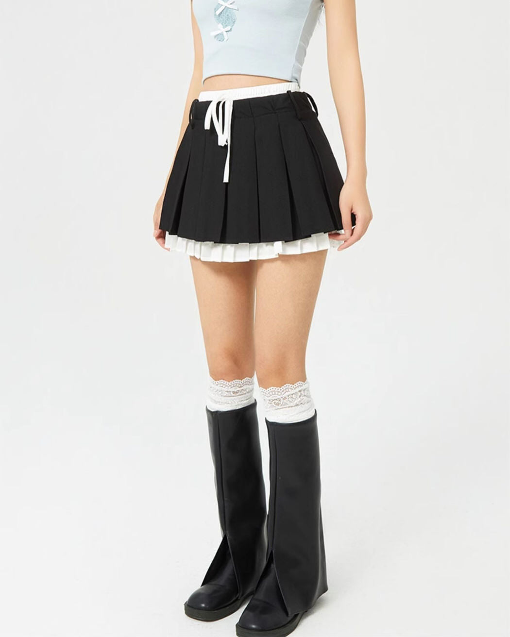 Preppy Layered Mini Skirt