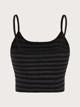 Y2K Striped Button Crop Top