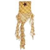 Y2K Star Plaid Asymmetric Tube Top