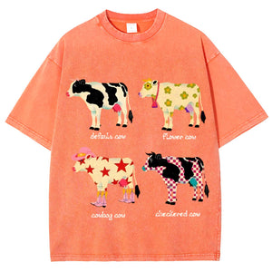Indie Aesthetic Cow Graphic T-Shirt
