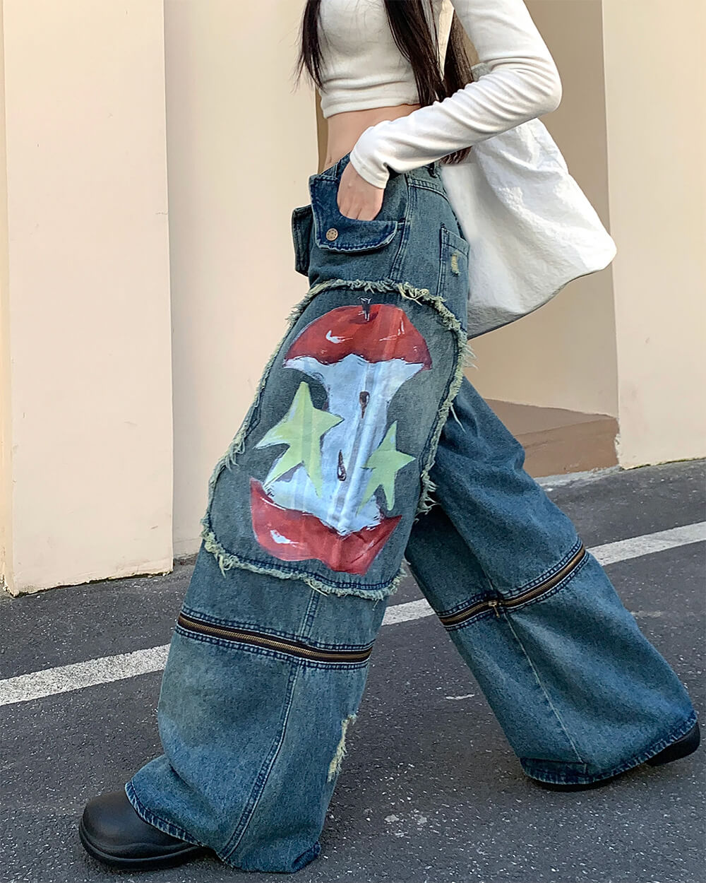 Apple Core Graffiti Cargo Jeans