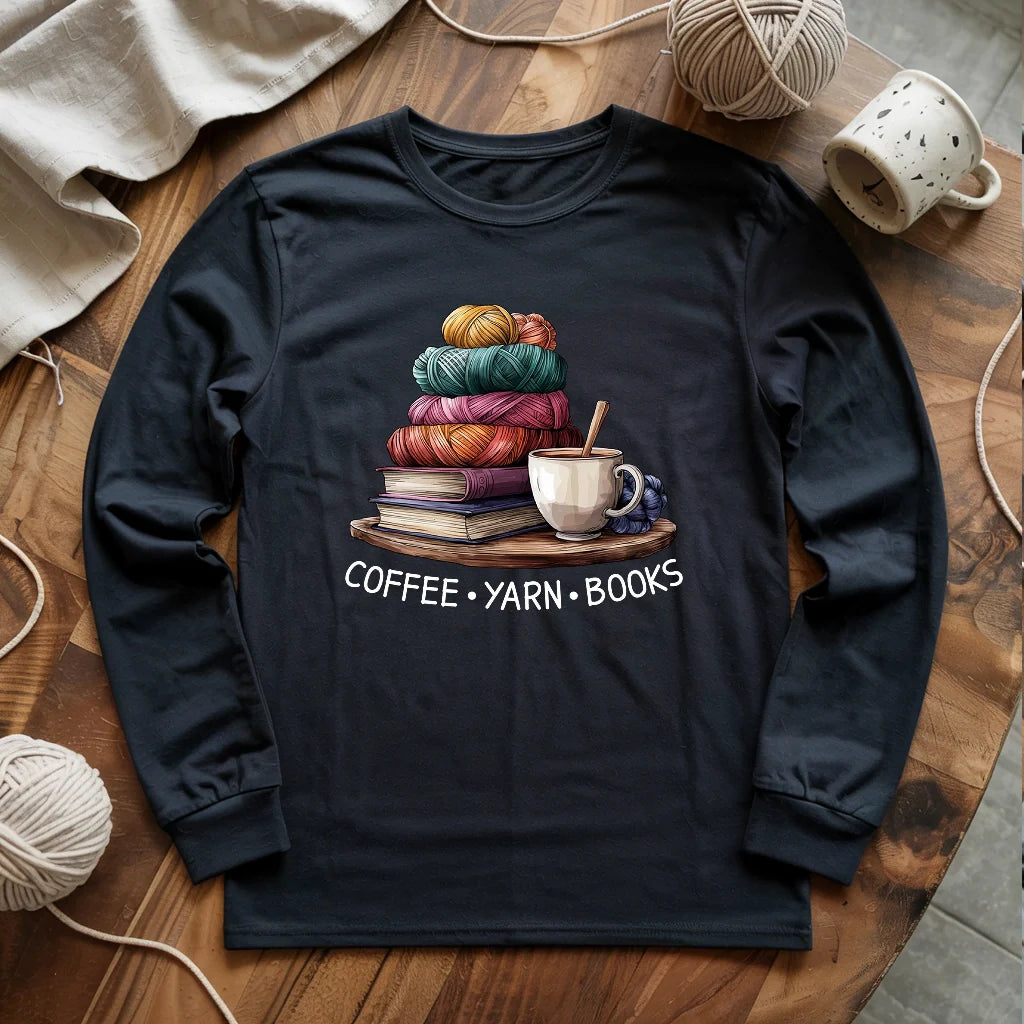 Coffee Yarn Books Long Sleeve T-shirt