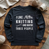 Knitting & 3 People Long Sleeve T-shirt