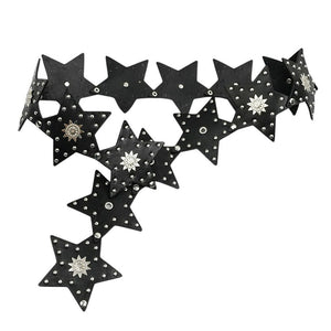 Black Star Studded Boho Belt