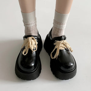 Contrast-Laced Chunky Platform Boots