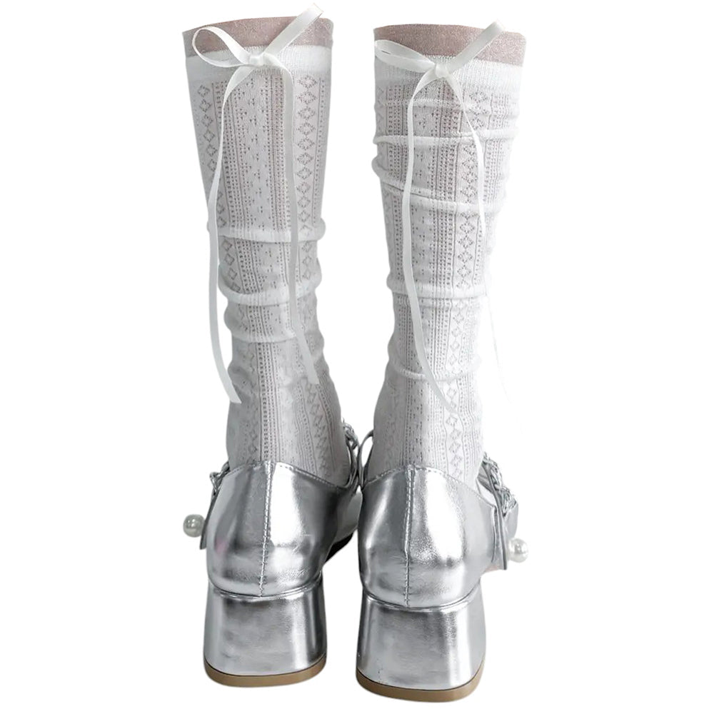 Coquette Girl Ribbon Bow Socks