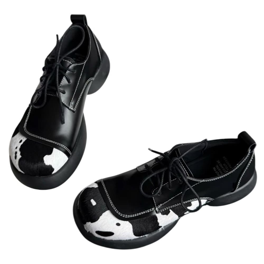 Cow Print Oxford Boots