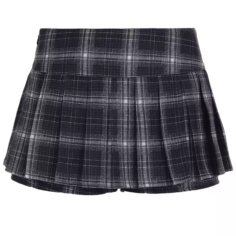 Dark Academia Plaid Mini Skirt