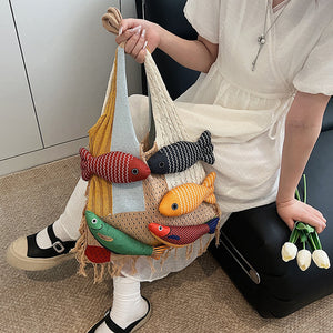 Fish Crochet Shoulder Bag