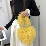 Fuzzy Heart Shaped Bag